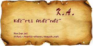 Kürti Aténé névjegykártya